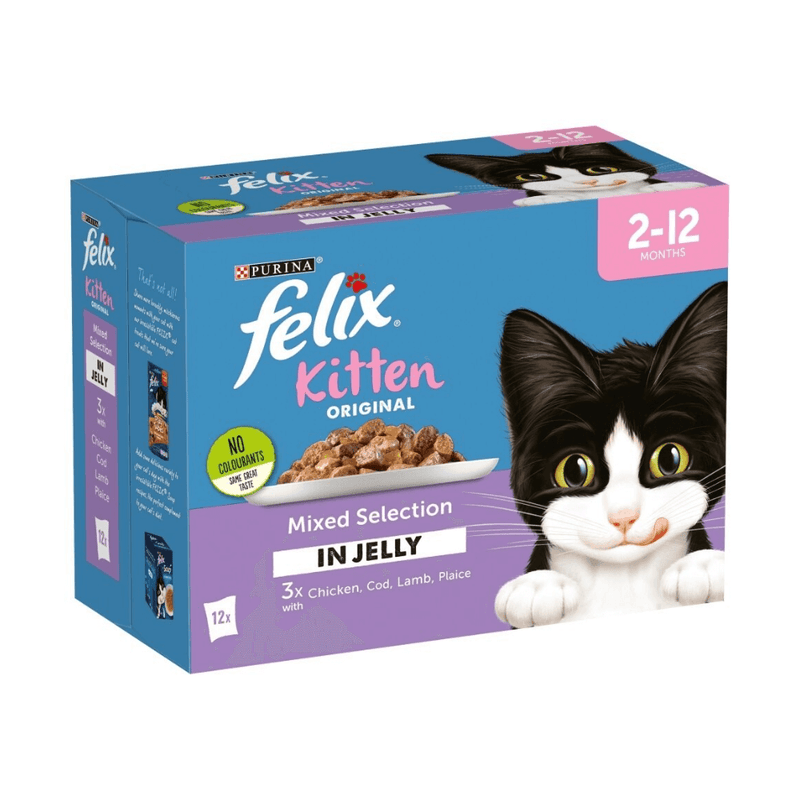 Felix Pouch Kitten Mixed Selection with Chicken in Jelly 48 x 100g - Percys Pet Products