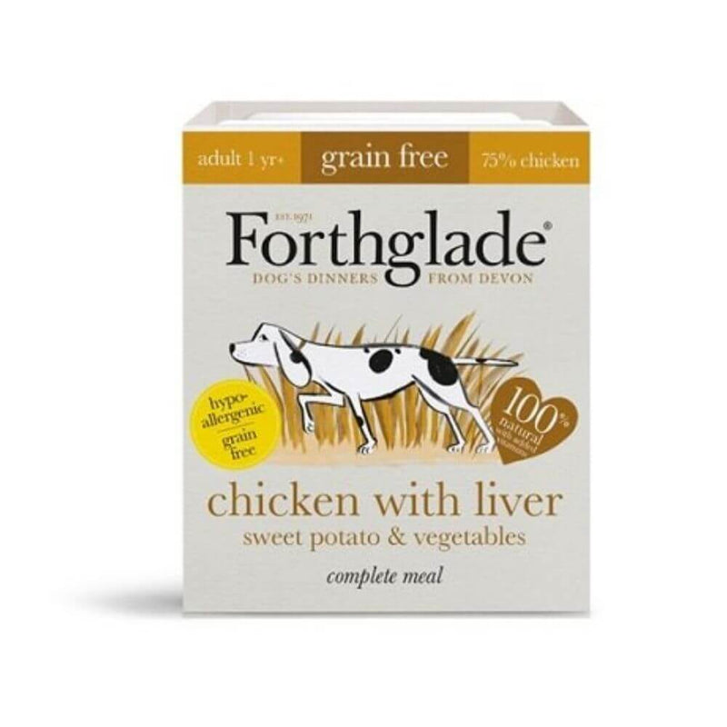 Forthglade Complete Grain Free Chicken with Liver Dog Food 18 x 395g - Percys Pet Products