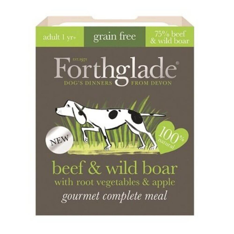 Forthglade Gourmet Grain Free Beef & Wild Boar Dog Food 7 x 395g - Percys Pet Products