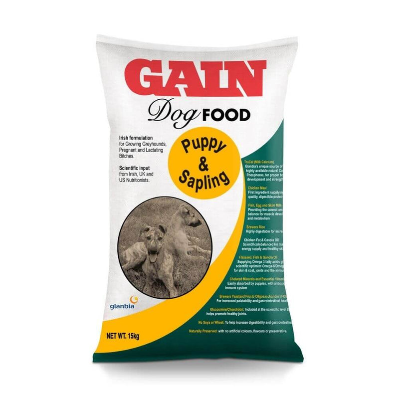 Gain Greyhound Puppy & Sapling Dry Dog Food 15kg - Percys Pet Products