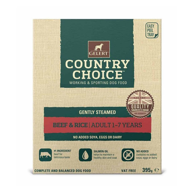Gelert Country Choice Beef & Rice Tray Dog Food 10 x 395g - Percys Pet Products
