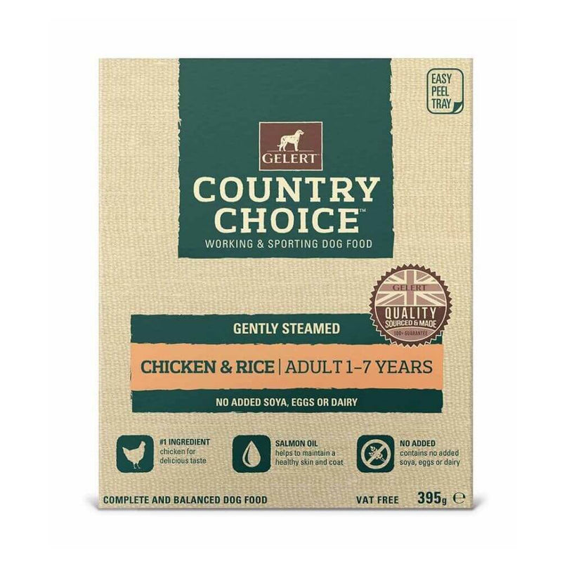 Gelert Country Choice Chicken & Rice Tray Dog Food 10 x 395g - Percys Pet Products