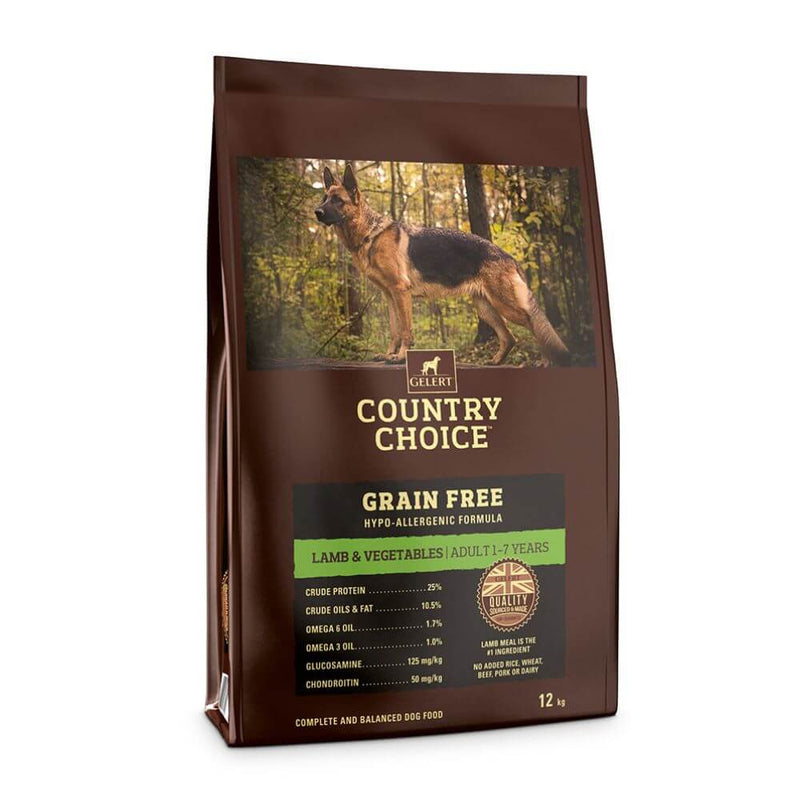 Gelert Country Choice Grain Free Lamb & Vegetable Dog Food 12kg - Percys Pet Products