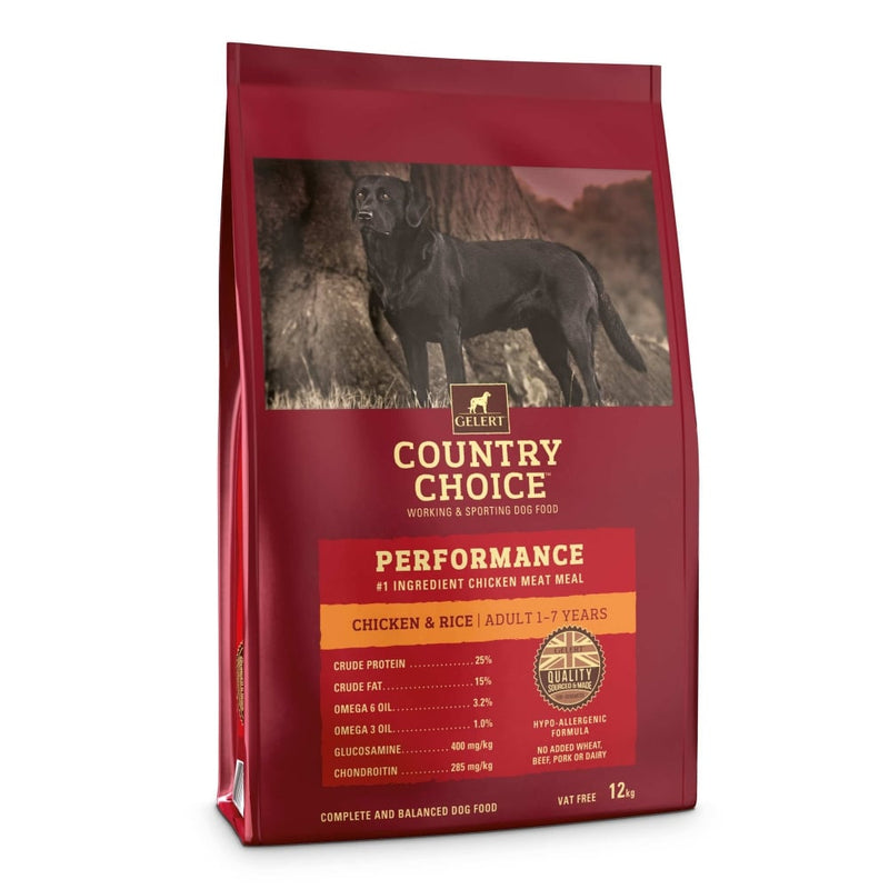 Gelert Country Choice Performance Dog Food with Chicken & Rice 12kg - Percys Pet Products