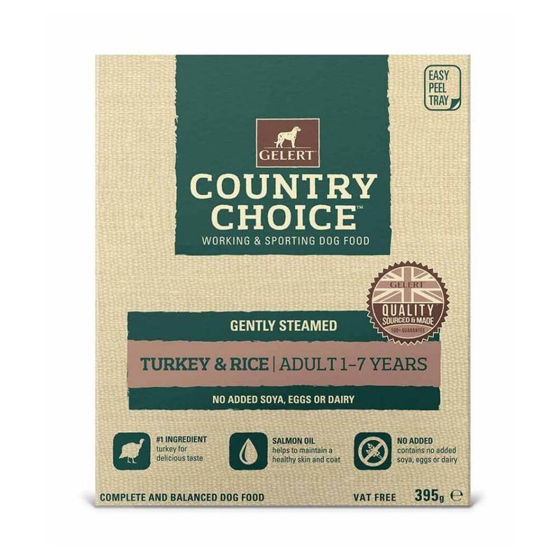 Gelert Country Choice Turkey & Rice Tray Dog Food 10 x 395g - Percys Pet Products