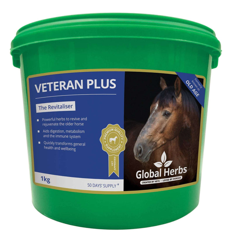 Global Herbs Veteran Plus Equine Supplement 1kg - Percys Pet Products