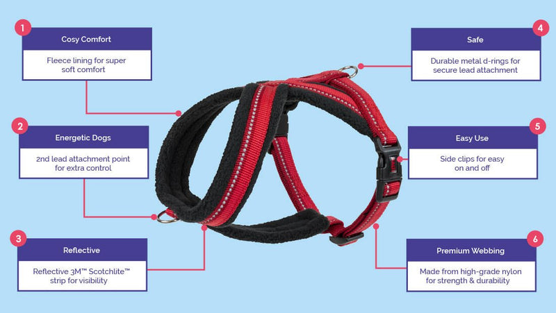 Halti Comfy Dog Harness in Red - Percys Pet Products