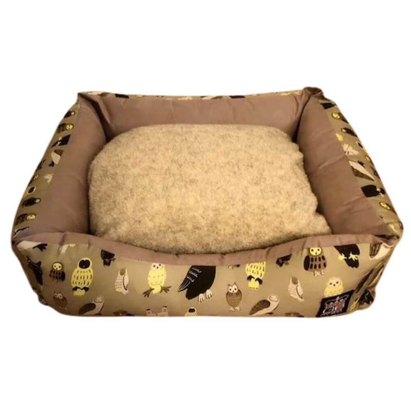 Handmade Quirky Print Nature Owls Settee Dog Bed - Percys Pet Products