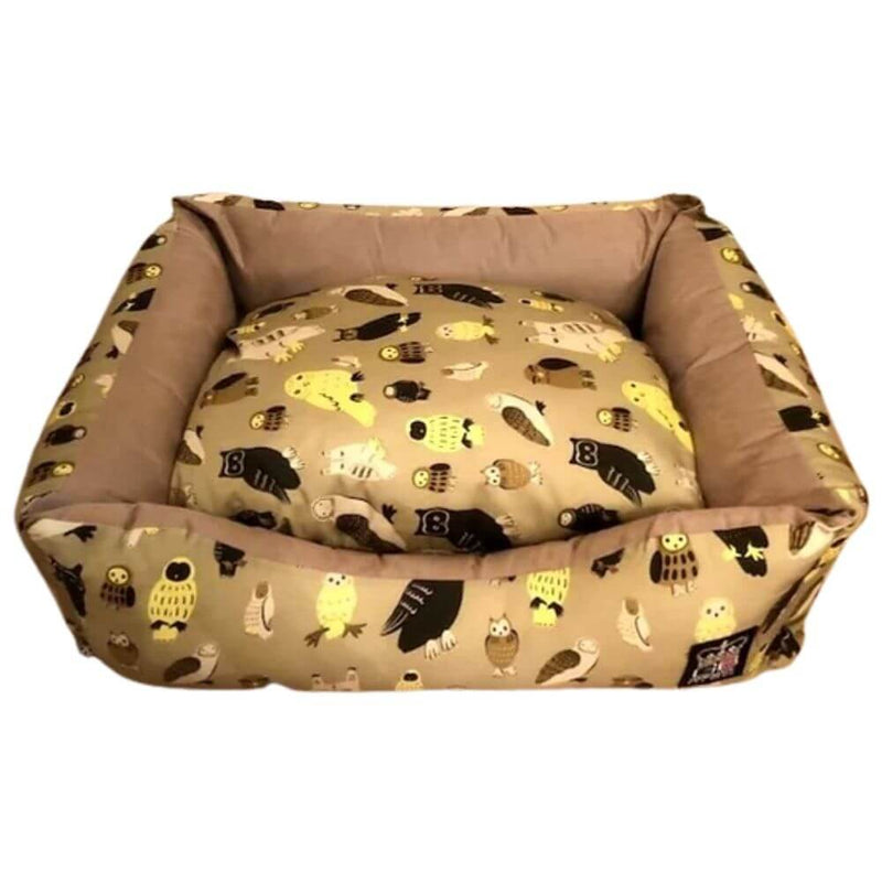Handmade Quirky Print Nature Owls Settee Dog Bed - Percys Pet Products