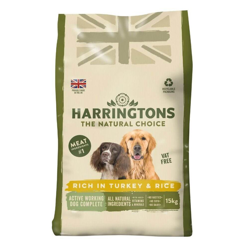 Harringtons Active Worker Turkey Dog Food 15kg - Percys Pet Products