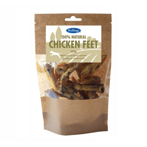 Hollings 100% Natural Chicken Feet 8 x 100g - Percys Pet Products