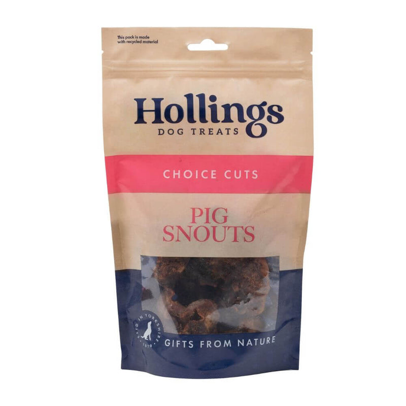 Hollings 100% Natural Pig Snouts 8 x 120g - Percys Pet Products