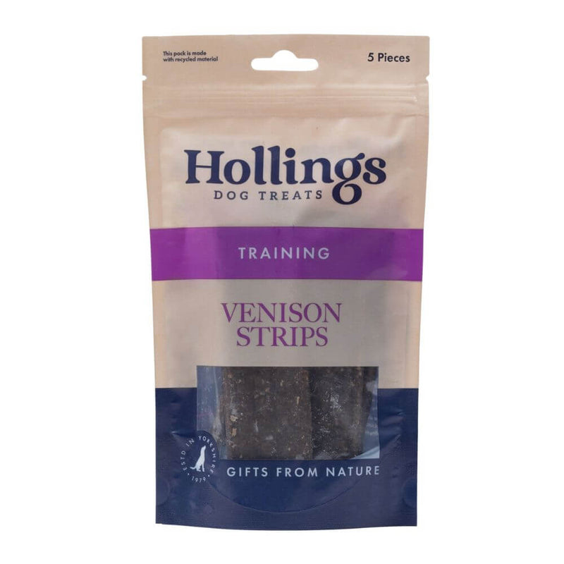 Hollings 100% Natural Venison Strips 12 x 5 Pack - Percys Pet Products