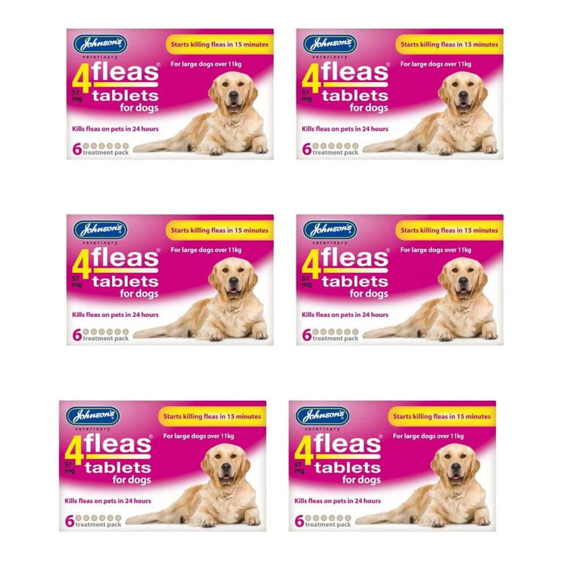 Johnsons 4Fleas for Large Dogs 6 x 6 Tablets - Percys Pet Products