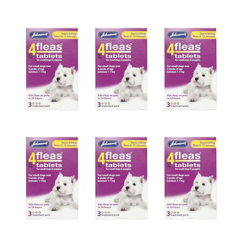 Johnsons 4Fleas for Small Dogs & Puppies Tablets 3 x 6 - Percys Pet Products