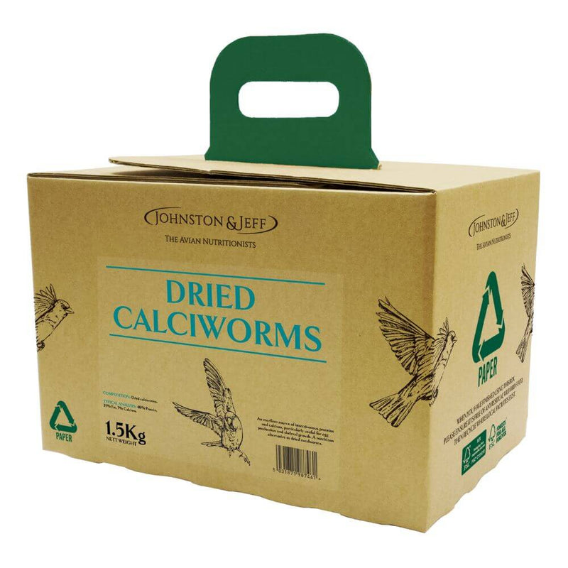 Johnston & Jeff Dried Calciworms in EcoBox 1.5kg - Percys Pet Products