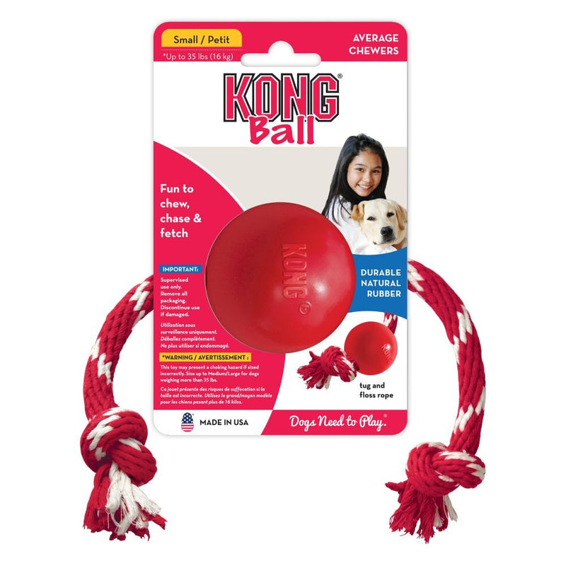 KONG Ball with Rope Dog Toy - Percys Pet Products