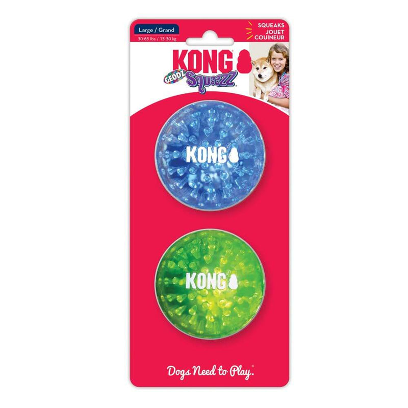 KONG Squeezz Geodz 2 Pack Assorted Balls - Percys Pet Products