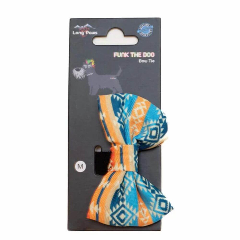Long Paws Funk The Dog Bow Tie in Sunrise Blue Orange - Percys Pet Products