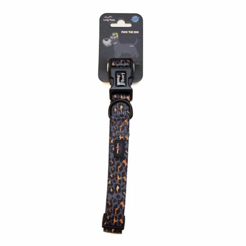 Long Paws Funk The Dog Collar in Gold Black Leopard - Percys Pet Products