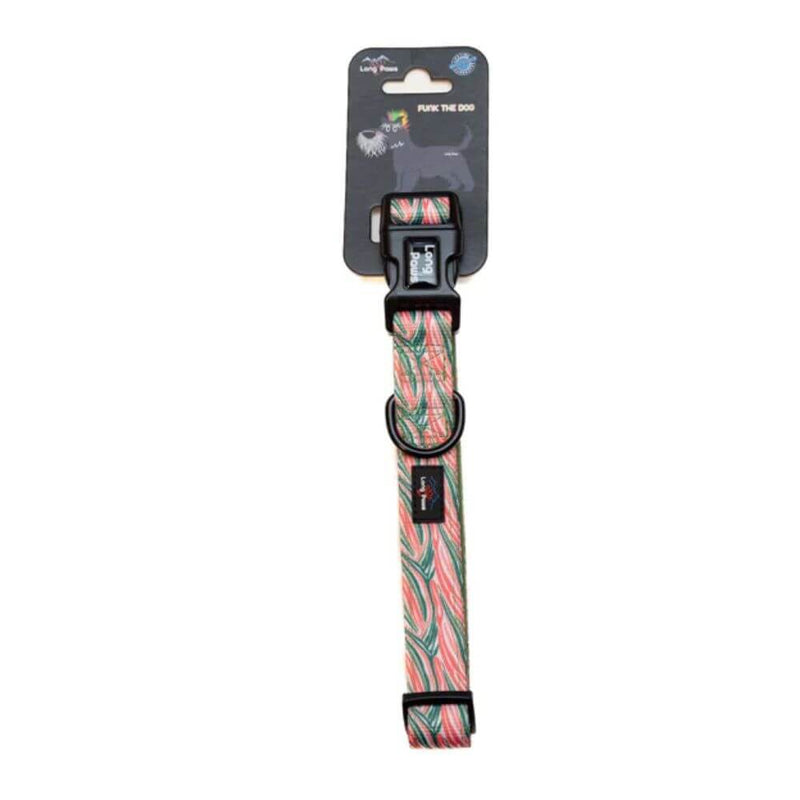 Long Paws Funk The Dog Collar in Pink Green Zebra - Percys Pet Products