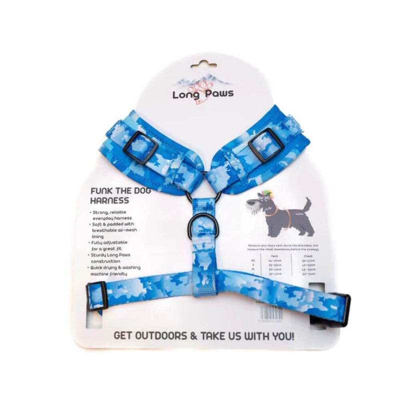 Long Paws Funk The Dog Harness in Blue Camo - Percys Pet Products