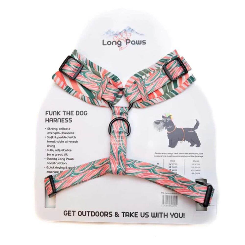 Long Paws Funk The Dog Harness in Pink Green Zebra - Percys Pet Products