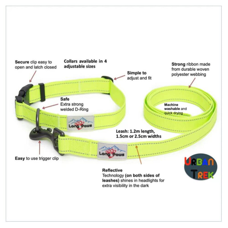Long Paws Reflective Dog Collar & Lead Set - Percys Pet Products