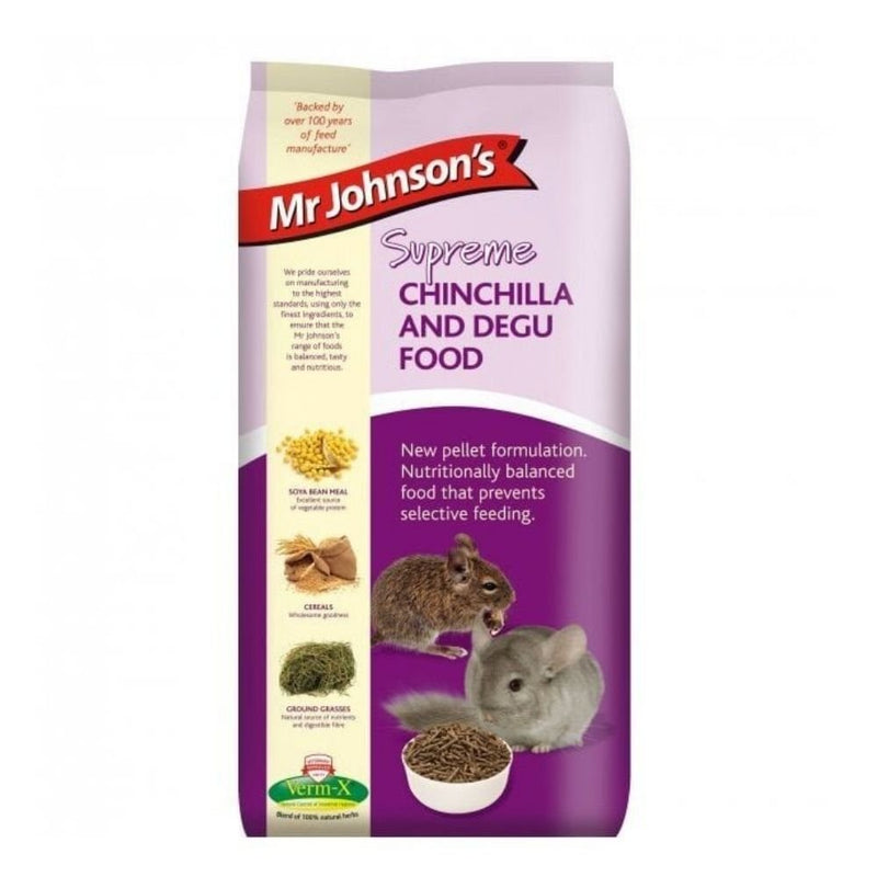 Mr Johnsons Supreme Chinchilla & Degu Pellets 20kg - Percys Pet Products