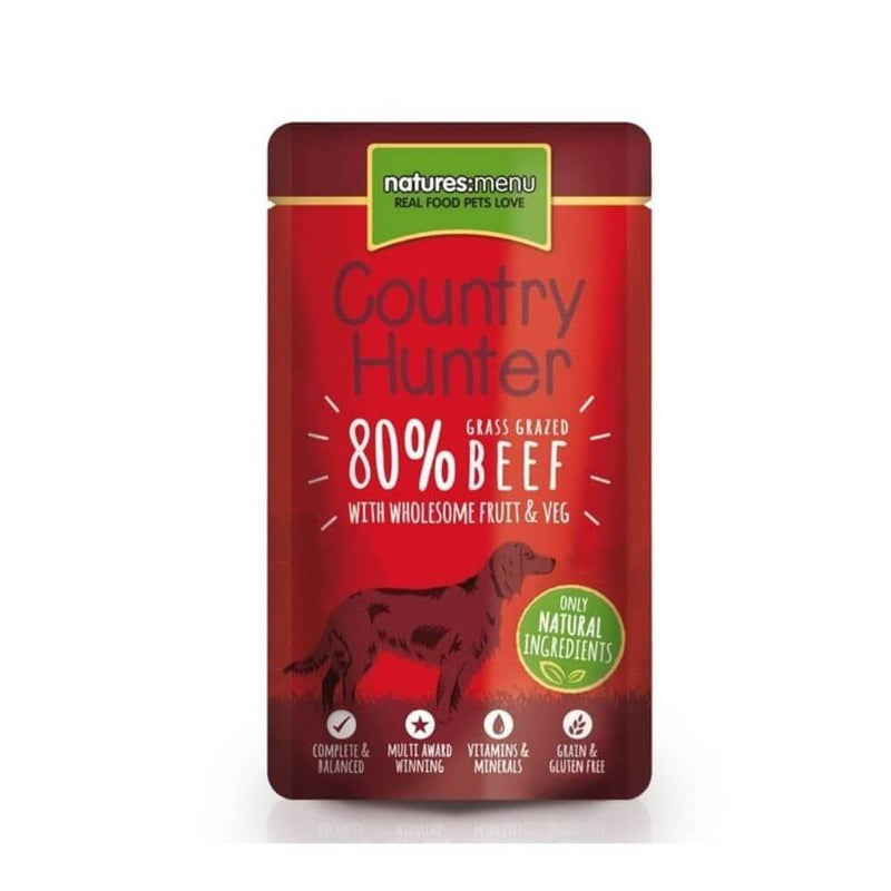 Natures Menu Country Hunter Grass Grazed Beef Dog Food 3 x 6 x 150g - Percys Pet Products