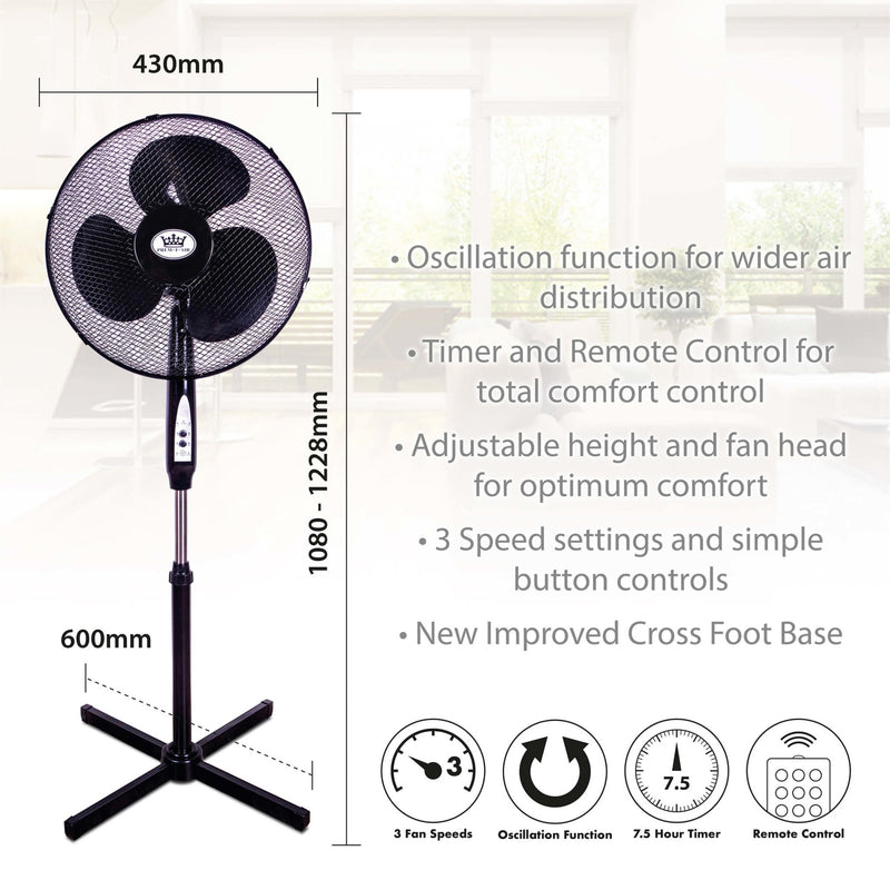 Prem-I-Air 40cm Oscillating Fan with Remote Control and Timer - Percys Pet Products