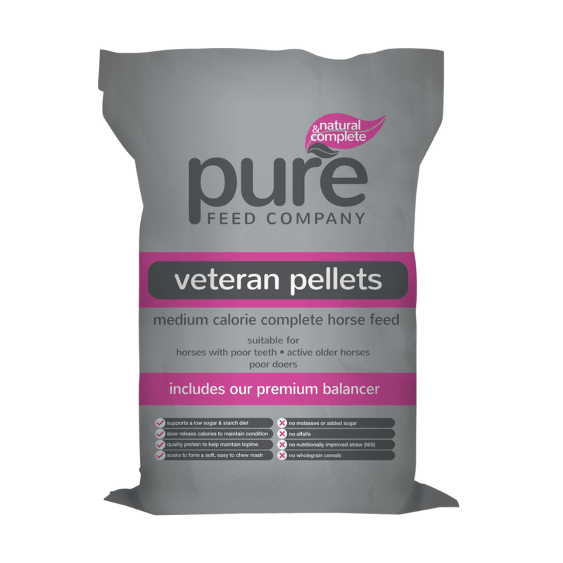 Pure Feed Pure Veteran Pellets Horse Feed 15kg - Percys Pet Products