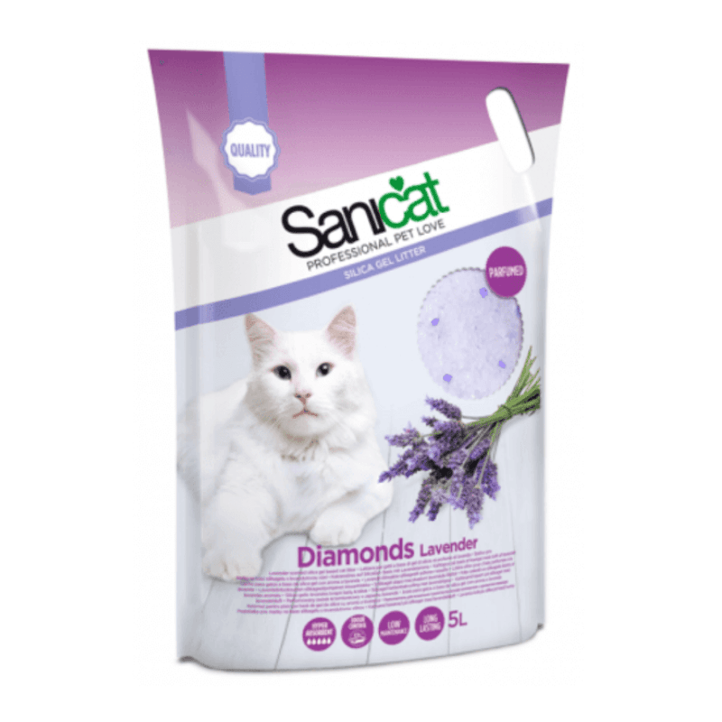 Sanicat Diamonds Lavender Scented Non Clumping Cat Litter - 15L - Percys Pet Products