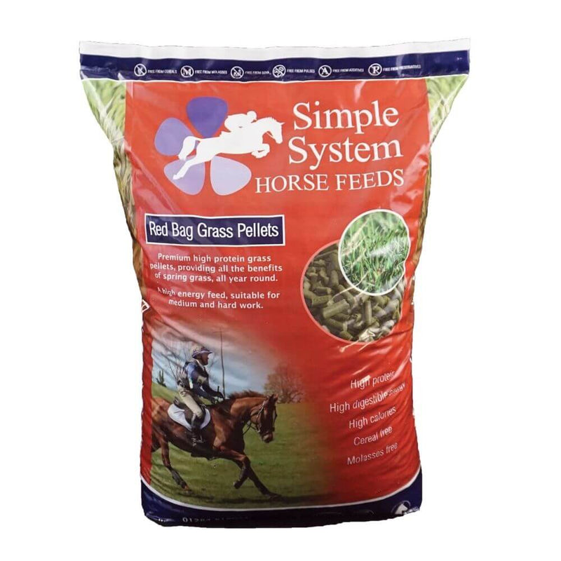 Simple System Red Bag Grass Pellets 20kg - Percys Pet Products