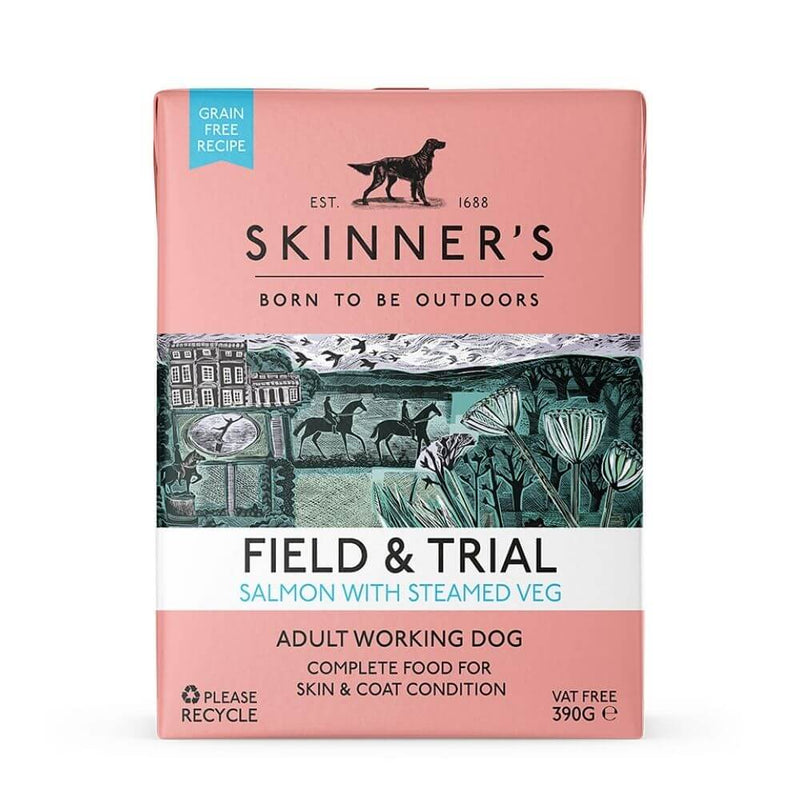 Skinners Field & Trial Adult Salmon with Steamed Veg GF 18 x 390g - Percys Pet Products