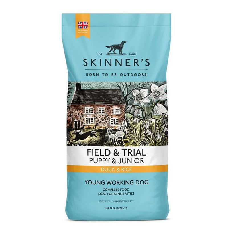 Skinners Field & Trial Puppy/Junior Duck & Rice 15kg - Percys Pet Products