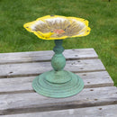 St Helens Metal Bird Bath / Feeder - Yellow Flower - Percys Pet Products
