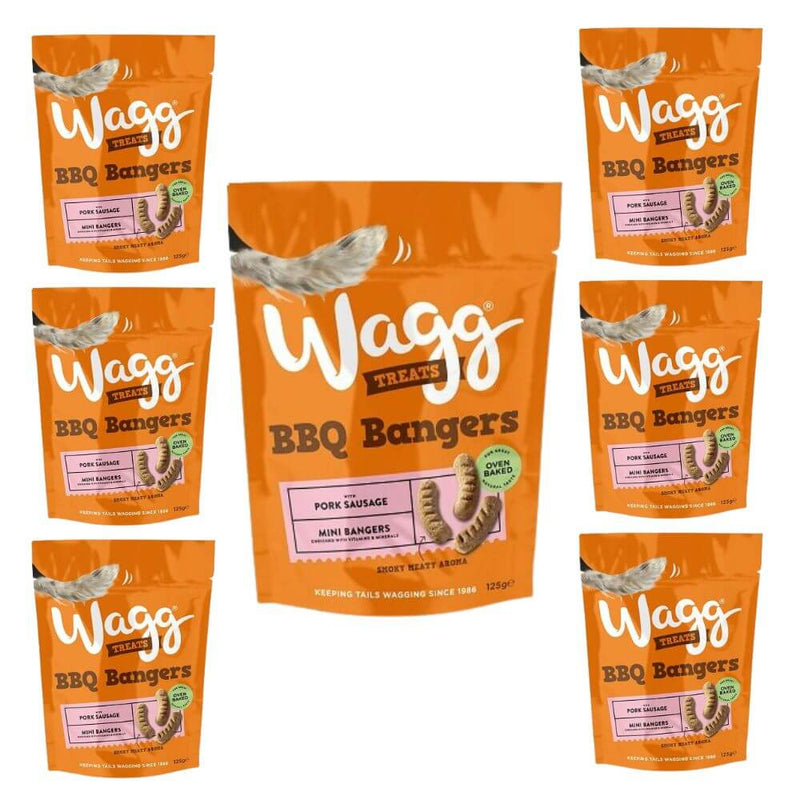Wagg BBQ Bangers with Pork Sausage Dog Treats 7 x 125g Packs - Percys Pet Products