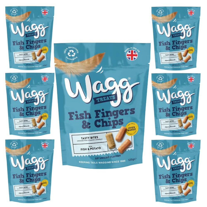 Wagg Fish Fingers & Chips Tasty Bites Dog Treats 7 x 125g Packs - Percys Pet Products