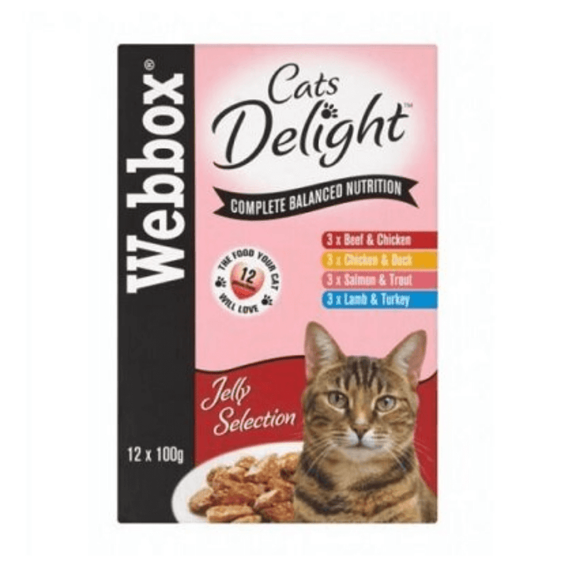 Webbox Cat Delight in Jelly Pouches 100g - 48 Pouches - Percys Pet Products